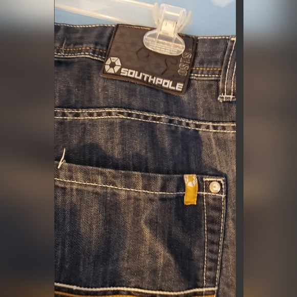 Vintage SouthPole Straight Leg Denim Blue Jeans Men's 38x32 - Picture 3 of 4
